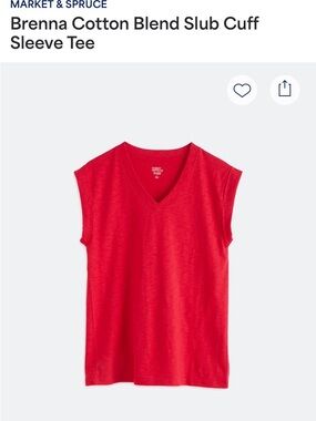 Market & Spruce Sleeveless V-Neck Tee in Red (size M; worn twice)